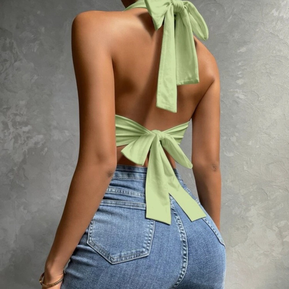Green Going Out Halter Top- never worn!